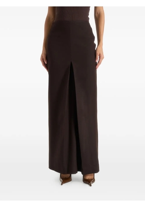 Manière De Voir Regine tailored box-pleat maxi skirt - Brown
