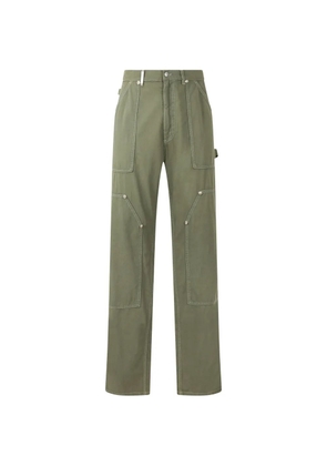 Moschino contrast-stitch straight-leg trousers - Green