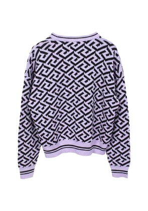 Versace Pre-Owned 2010s Medusa La Greca knitted crewneck wool sweater - Purple