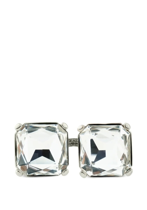 Moschino crystal-embellished double-finger ring - Silver