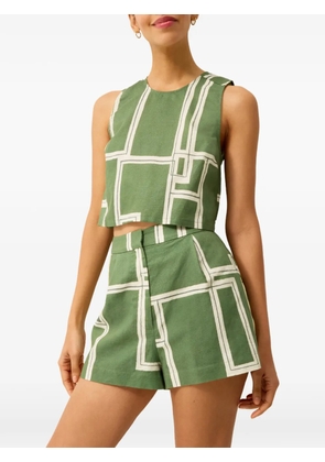 Marie Oliver Fallon geometric-print top - Green