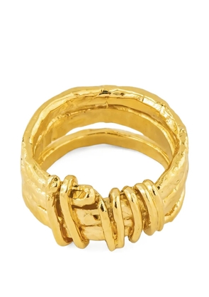 Sevenworlds Saxon hammered-effect ring - Gold