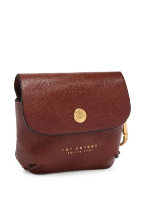 The Bridge logo-print leather AirPods case - Brown