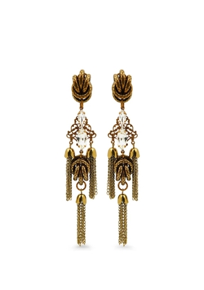 Anton Heunis Nala crystal-embellished tassel earrings - Gold