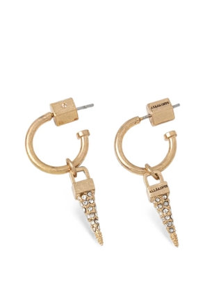 AllSaints crystal-embellished spike hoop earrings - Gold
