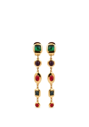 Ben Amun Lucrecia glass-embellished drop earrings - Gold