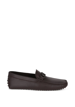 Tod's Gommino chain-link leather loafers - Brown