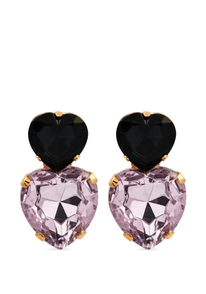 Anton Heunis crystal heart-motif earrings - Gold