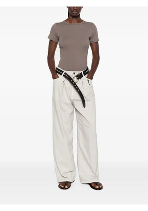 Haikure Candy pleated-detailing wide-leg jeans - Grey