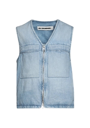 Jil Sander zip-up denim gilet - Blue