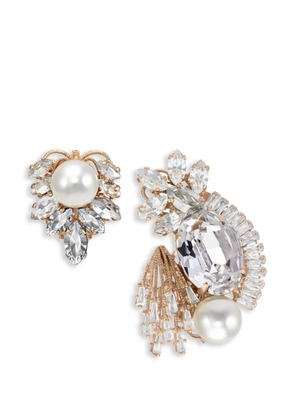 Anton Heunis Heunis asymmetric crystal-embellished earrings - Pink