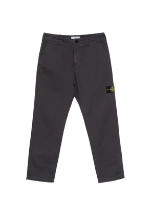 Stone Island logo-patch straight-leg trousers - Grey