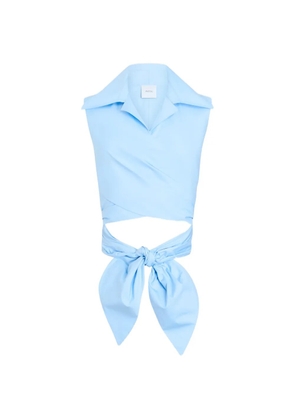 Patou draped sleeveless top - Blue