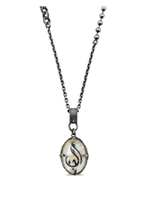 Gem Kingdom love-carved mother-of-pearl necklace - Silver