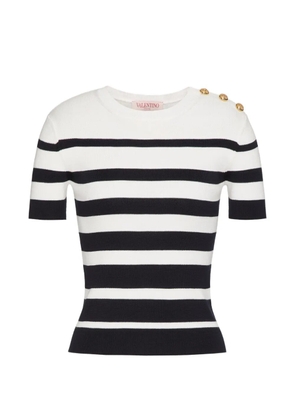 Valentino Garavani striped cotton sweater - White