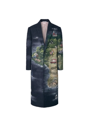 Thom Browne Nantucket bouclé scenic coat - Blue