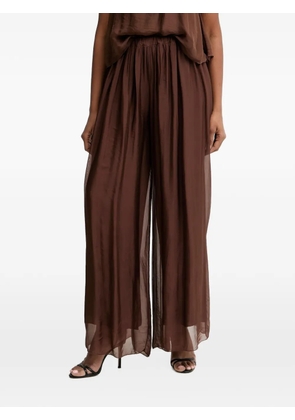 Haveone sheer-panel palazzo pants - Brown