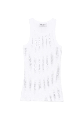 The Attico rhinestone-embellished tank top - White