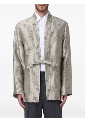 Emporio Armani jacquard-knit kimono jacket - Neutrals