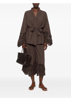 VICOLO crochet-trim trousers - Brown