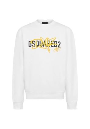 DSQUARED2 graffiti cool fit crewneck - White