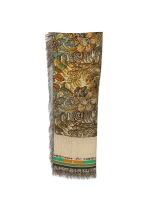 Pierre-Louis Mascia floral-print frayed scarf - Neutrals