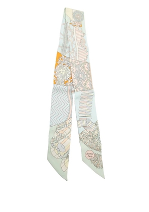 Hermès Pre-Owned 2000-2026 De L Ombrelle Aux Duels Silk Twilly Scarf scarves - Blue