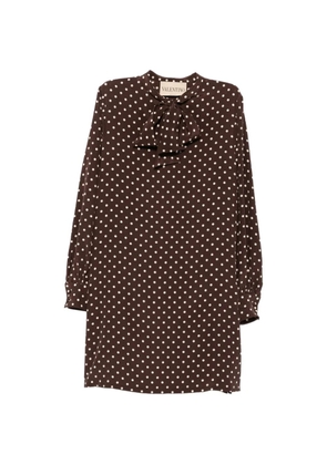 Valentino Garavani polka-dot mini dress - Brown