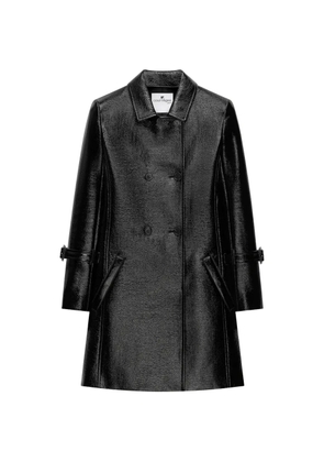 Courrèges double-breasted vinil coat - Black