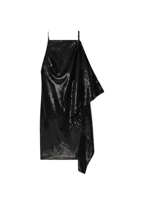 Courrèges sequin-embellished draped mini dress - Black
