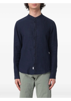 Blauer linen mandarin-collar shirt - Blue