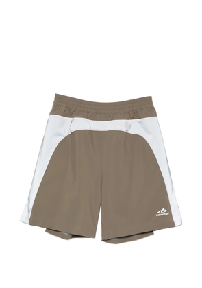 Balenciaga logo-print panelled track shorts - Brown