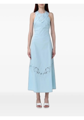 TWINSET broderie-anglaise halterneck midi dress - Blue