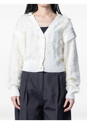 Muller Of Yoshiokubo fuzzy V-neck cardigan - White