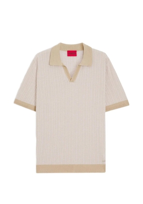 HUGO textured short-sleeve T-shirt - Neutrals