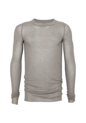 Rick Owens ribbed-texture long-sleeved T-shirt - Grey