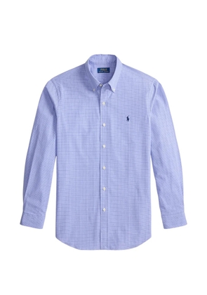 Polo Ralph Lauren checked-pattern logo-embroidered shirt - Blue