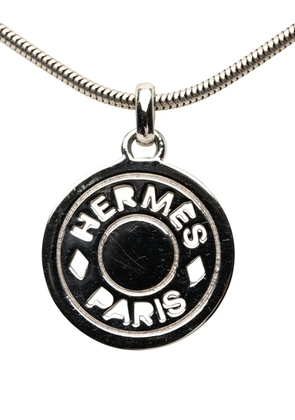 Hermès Pre-Owned 2000-2026 Palladium Plated Clou de Selle Pendant Necklace costume necklace - Silver