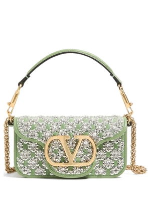 Valentino Garavani Locò small embroidered shoulder bag - Green
