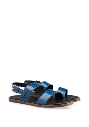 KWANPEN Mojave crocodile-effect buckle-fastening sandals - Blue