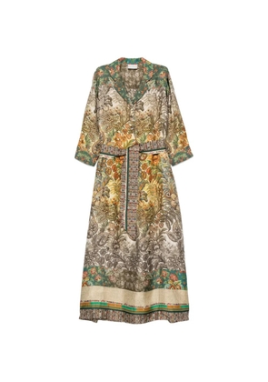 Pierre-Louis Mascia floral-print belted dress - Neutrals