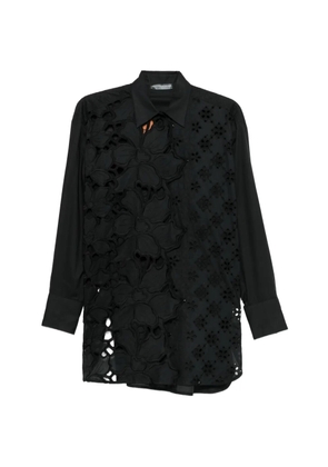 Ermanno Scervino broderie-anglaise floral-appliqué shirt - Black