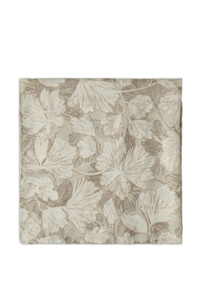 Brunello Cucinelli floral-print silk scarf - Neutrals