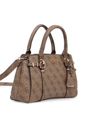 GUESS USA Leona monogram-print shoulder bag - Brown