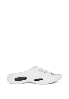 Plein Sport logo-detail open-toe slides - White