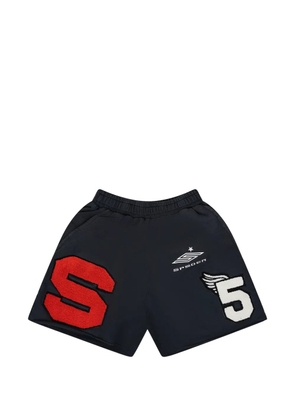 SP5DER logo-patch track shorts - Black