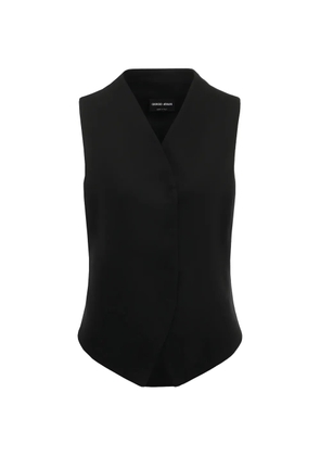 Giorgio Armani V-neck asymmetric waistcoat - Black