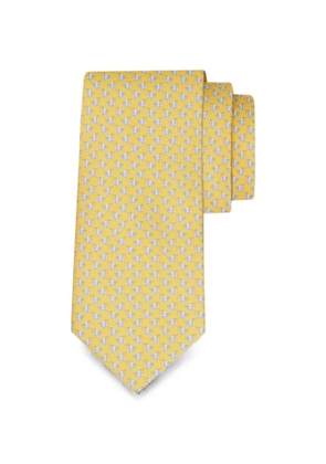 Ferragamo Mini Fish-print silk tie - Yellow