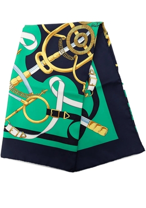 Hermès Pre-Owned 1980-2000 Eperon d Or Silk Scarf 90 scarves - Green