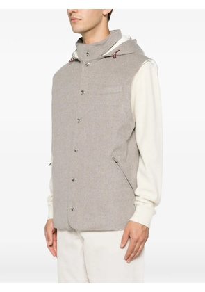 Brunello Cucinelli hooded press-stud gilet - Grey